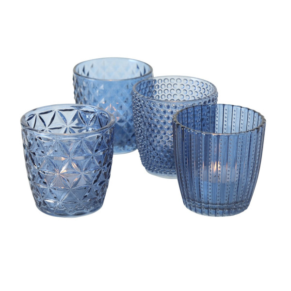 Boltze Windlicht Set Marilu 4-tlg blau 1020523
